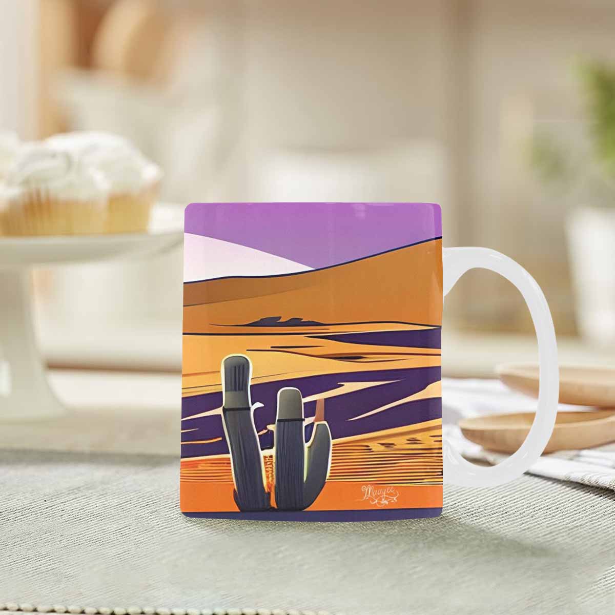 Coffee Mug, tea cup, desert scene, design 48