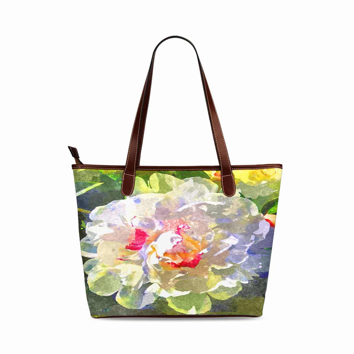 Classic Fabric handbag, watercolor floral, design 102