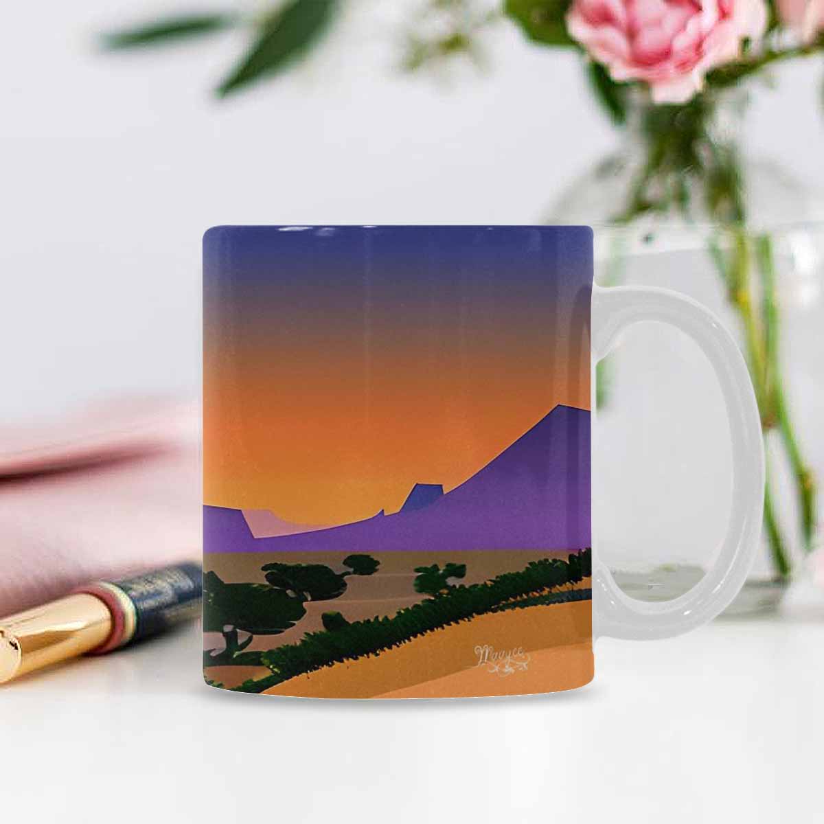 Coffee Mug, tea cup, desert scene, design 31