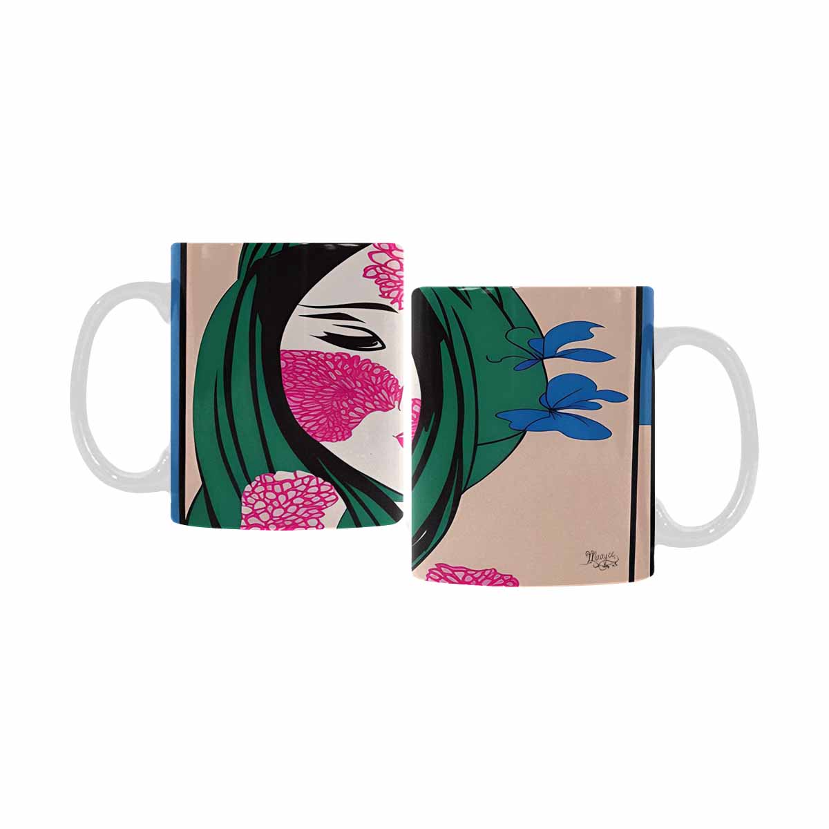 Quality Mug, coffee mug, tea cup, Asian Faces, Design 28