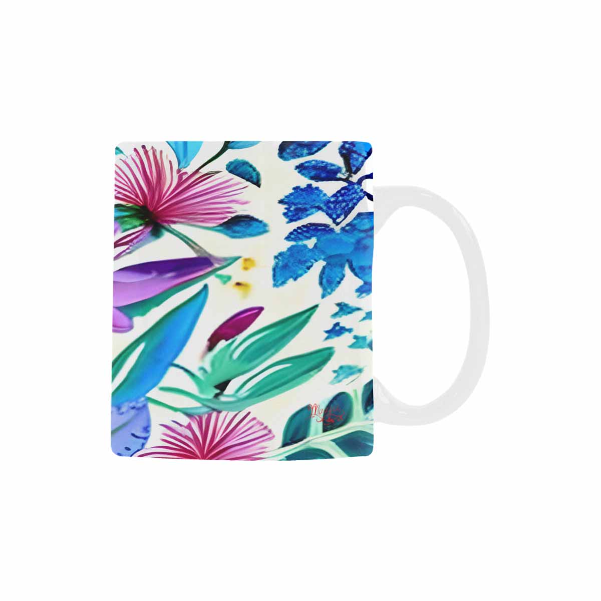 USA made Quality Mug, coffee mug, tea cup, Bright florals, Set 1, Design 19