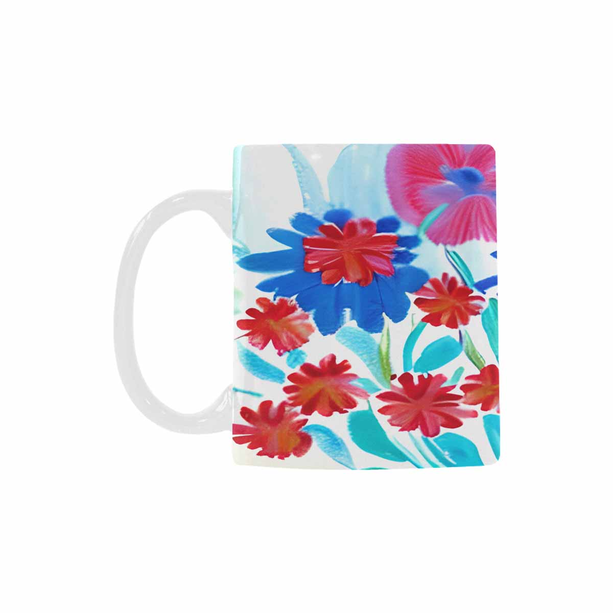 USA made Quality Mug, coffee mug, tea cup, Bright florals, Set 1, Design 115