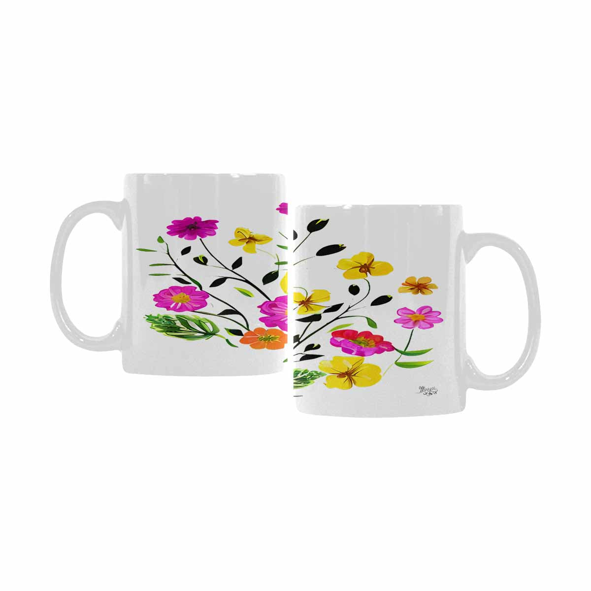 Quality Mug, coffee mug, tea cup, Bright florals, Set 2, design 88