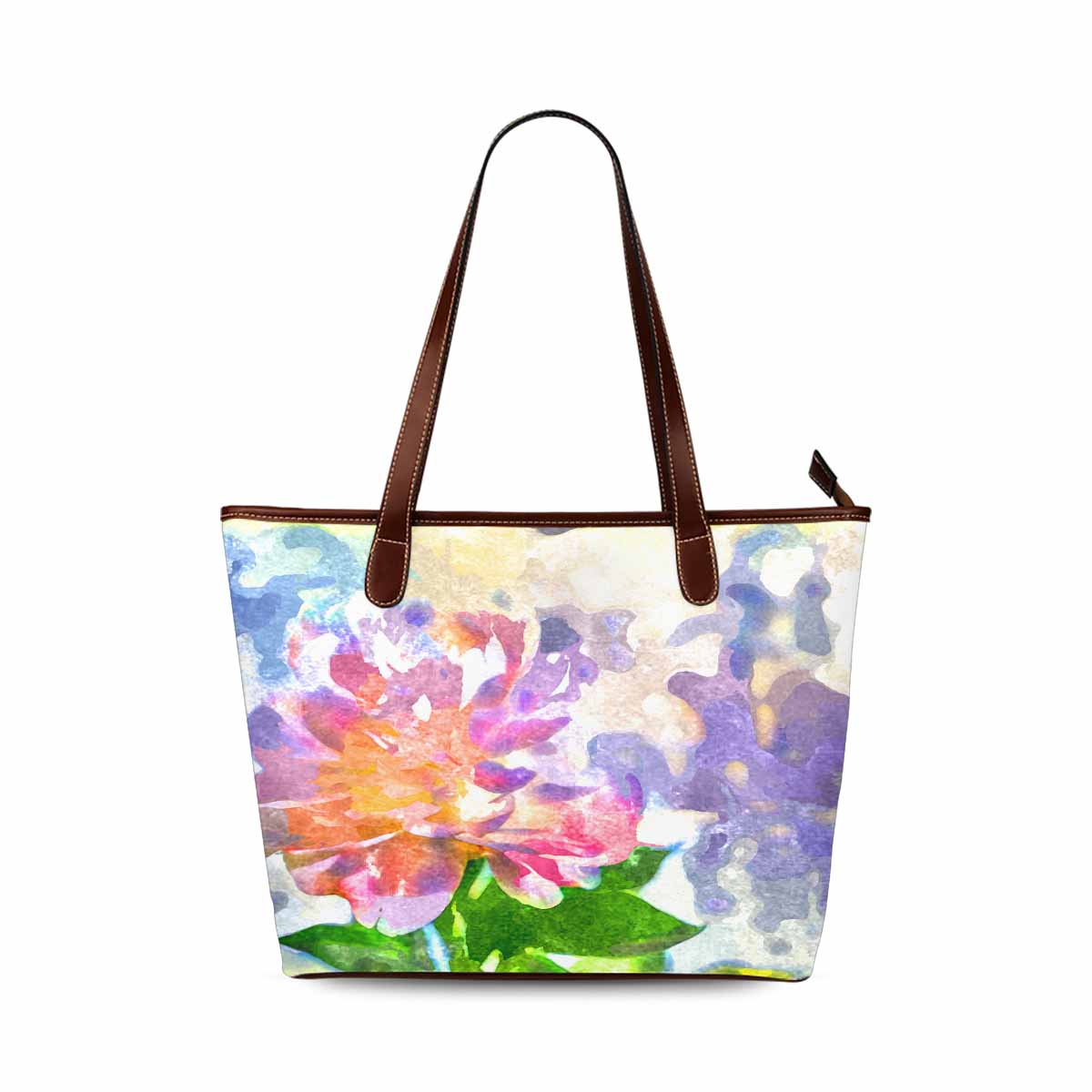 Classic Fabric handbag, watercolor floral, design 109