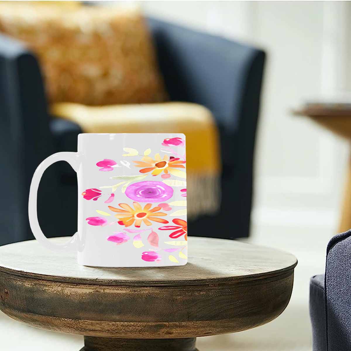 Quality Mug, coffee mug, tea cup, Bright florals, Set 2, design 37