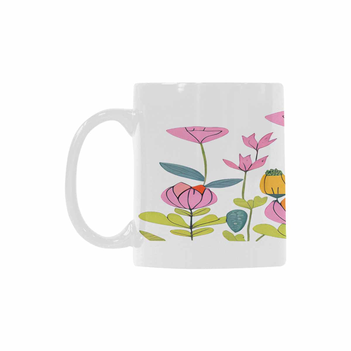 Quality Mug, coffee mug, tea cup, Bright florals, Set 2, design 47