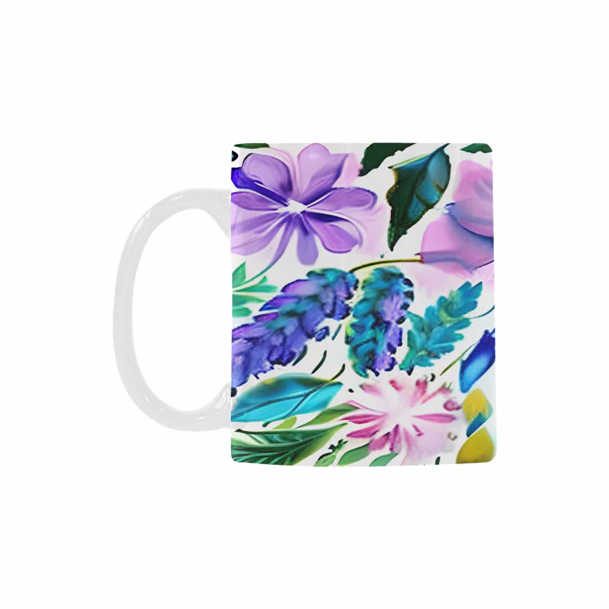 USA made Quality Mug, coffee mug, tea cup, Bright florals, Set 1, Design 35