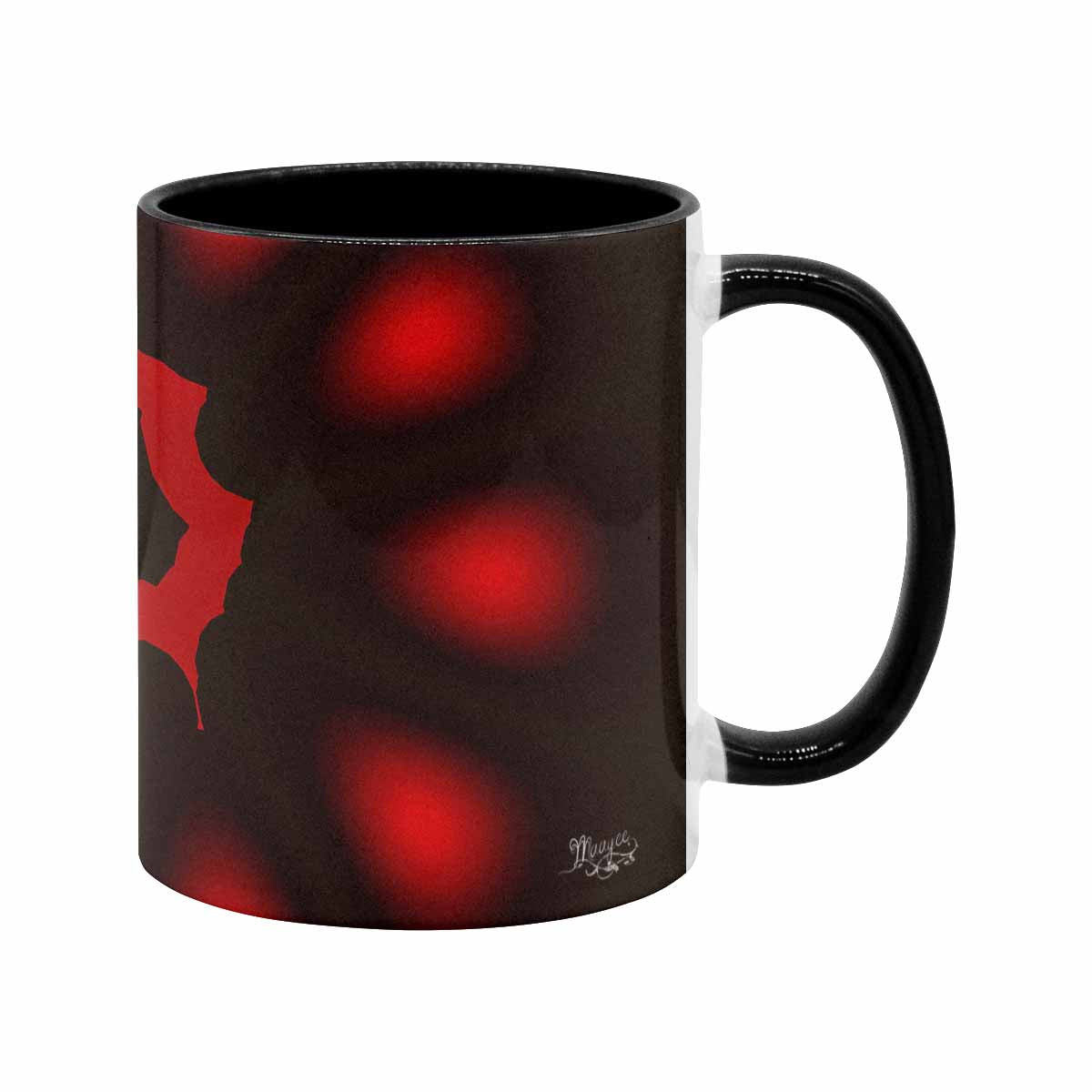 Coffee Mug, tea cup, black core, abstract, design 106