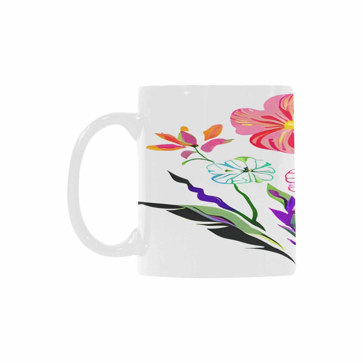 USA made Quality Mug, coffee mug, tea cup, Bright florals, Set 2, design 87