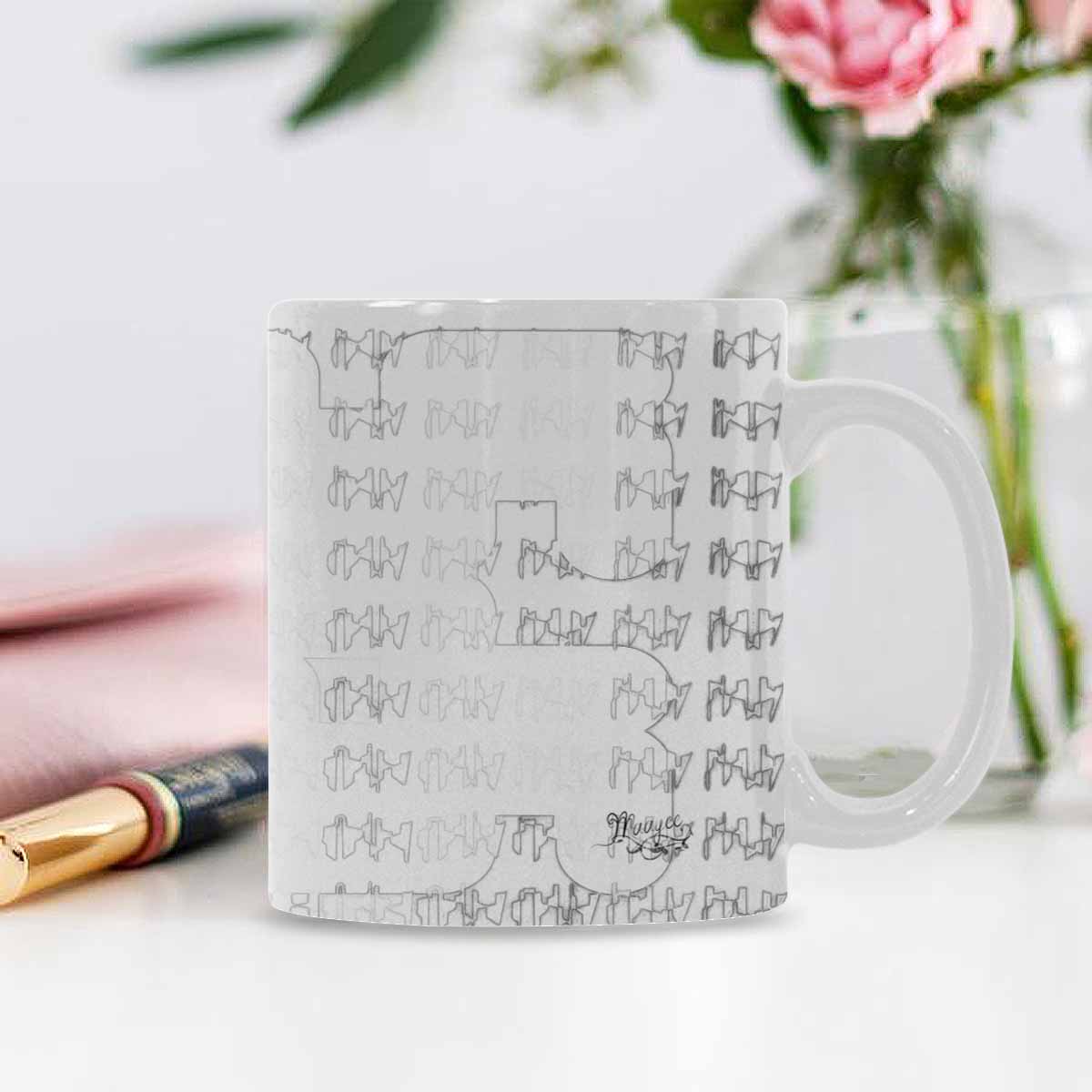 Quality Mug, coffee mug, tea cup, B & W Abstract, Set 1, design 102