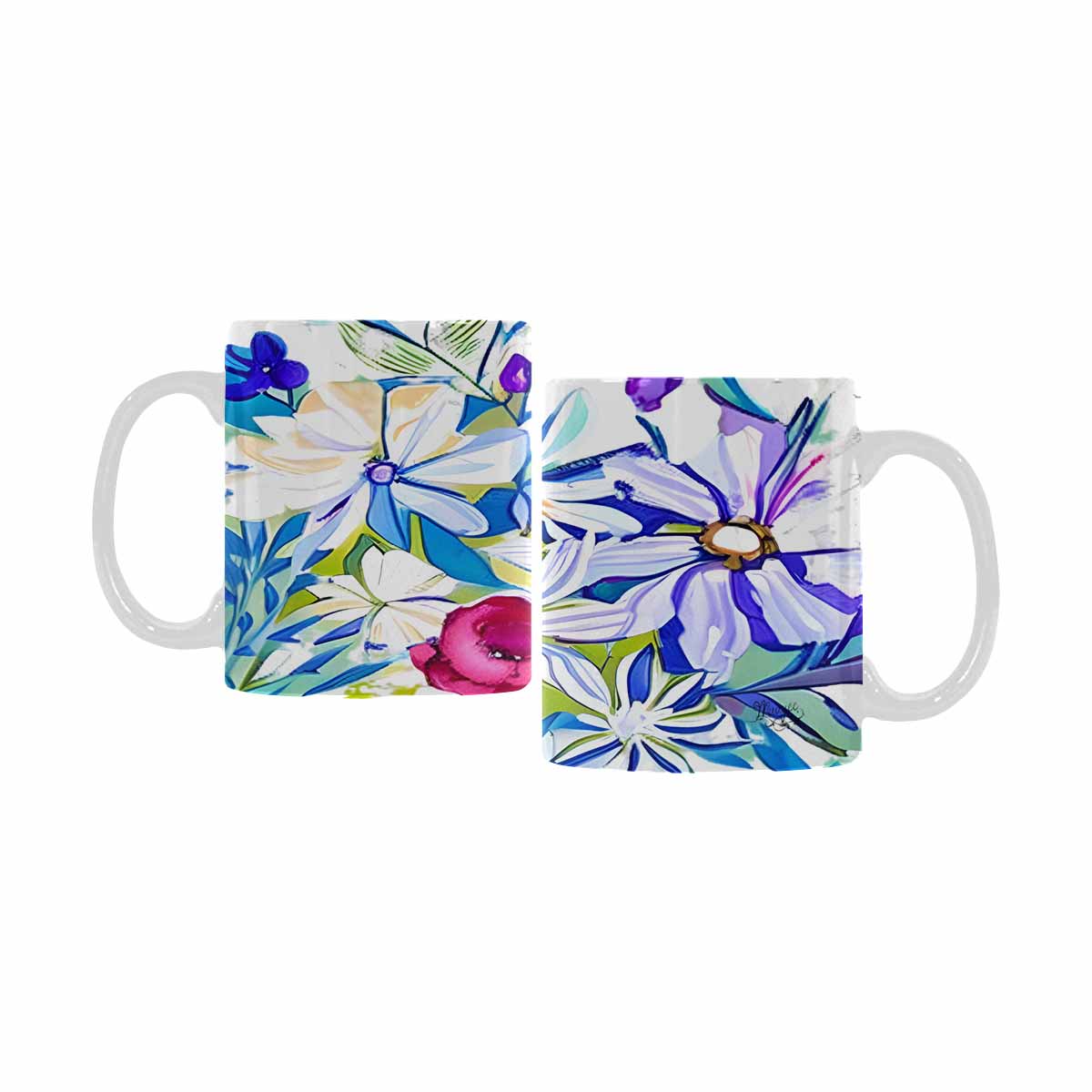 Quality Mug, coffee mug, tea cup, Bright florals, Set 1A, Design 7