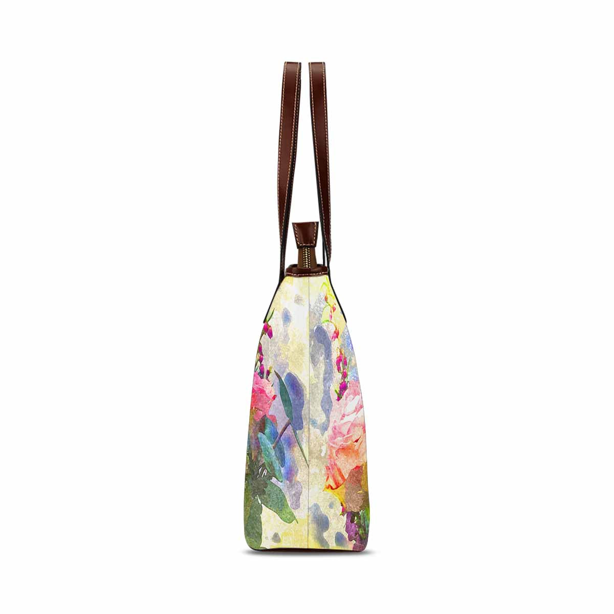 Classic Fabric handbag, watercolor floral, design 12