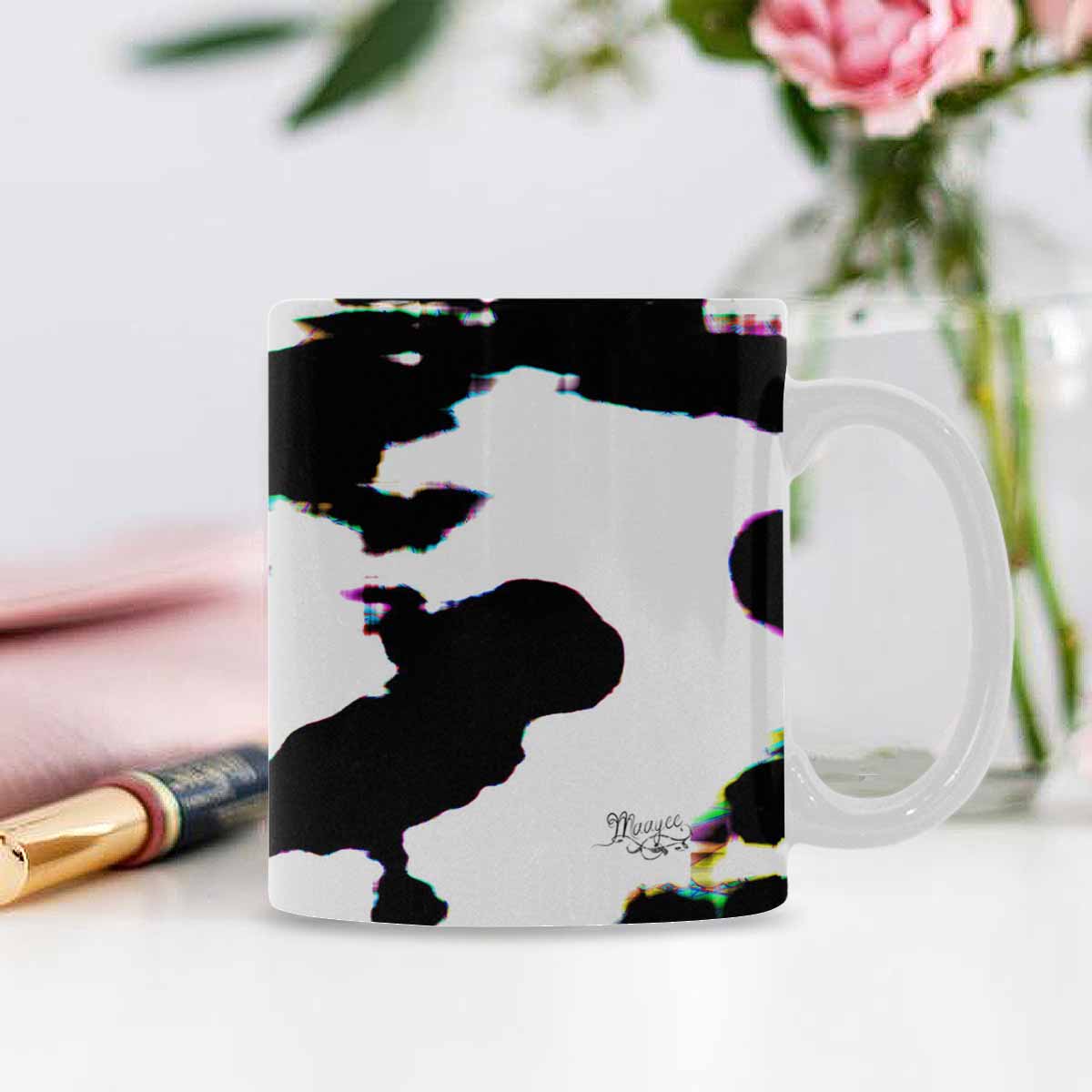 Quality Mug, coffee mug, tea cup, B & W Abstract, Set 1, design 9