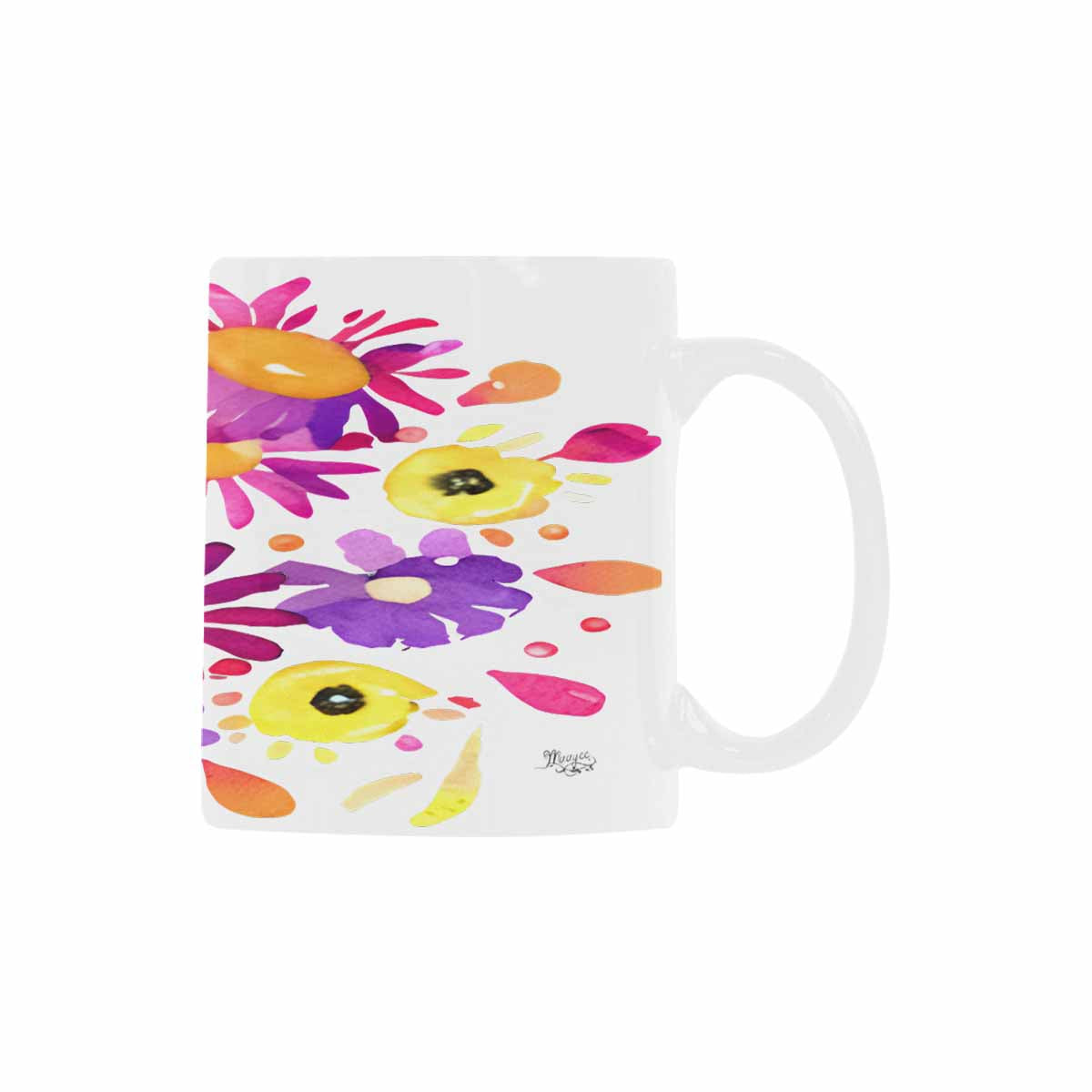 USA made Quality Mug, coffee mug, tea cup, Bright florals, Set 2, design 38