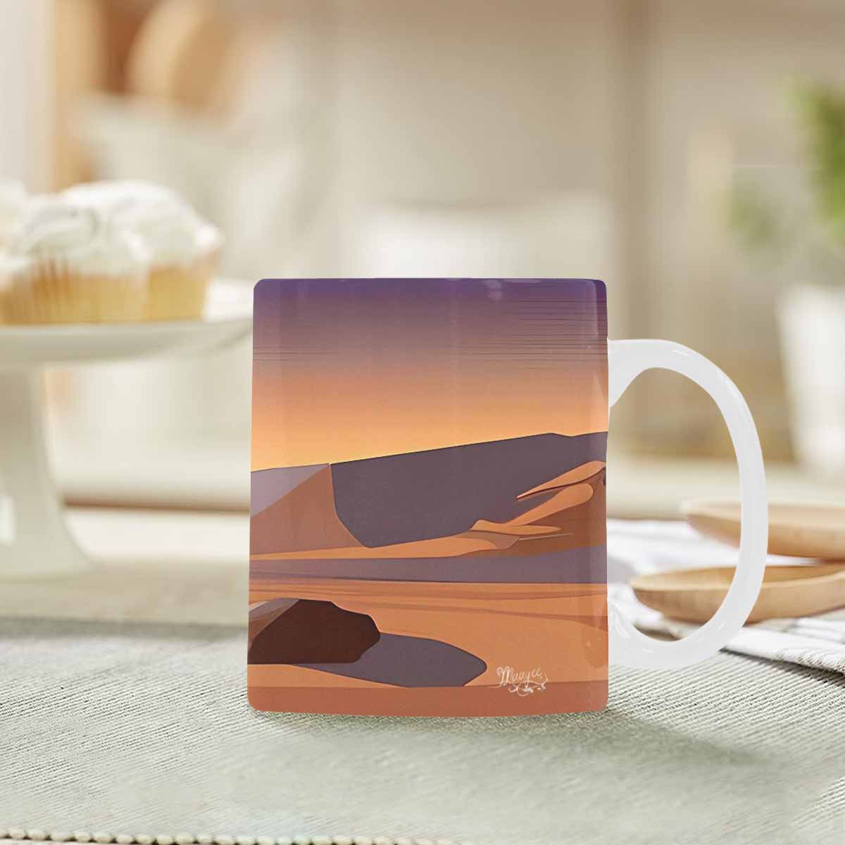 Coffee Mug, tea cup, desert scene, design 44