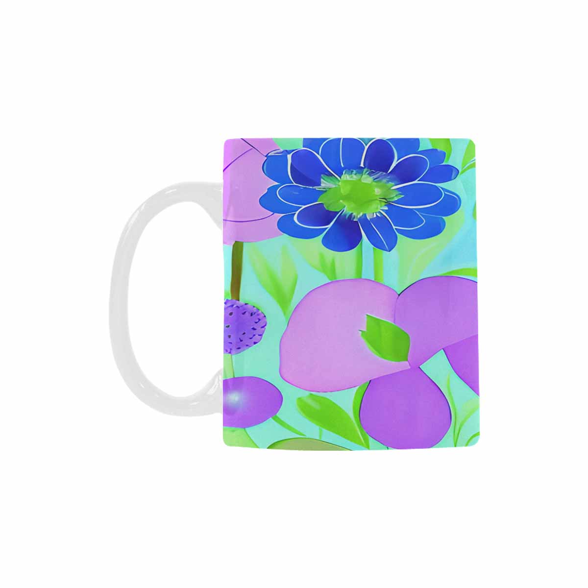 USA made Quality Mug, coffee mug, tea cup, Bright florals, Set 1, Design 127