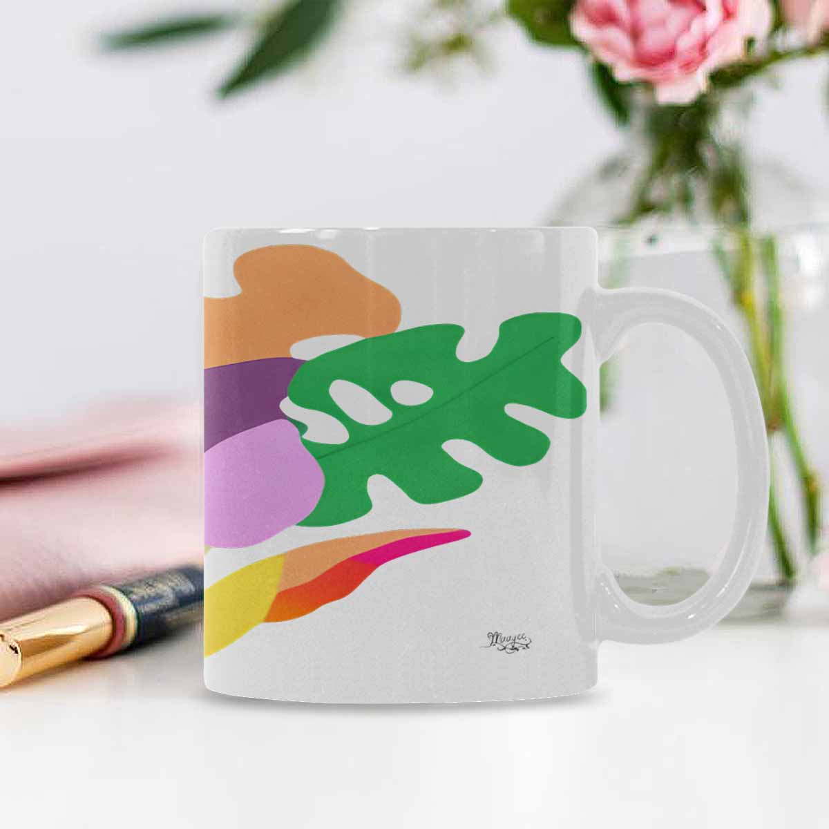 Quality Mug, coffee mug, tea cup, Bright florals, Set 2, design 82