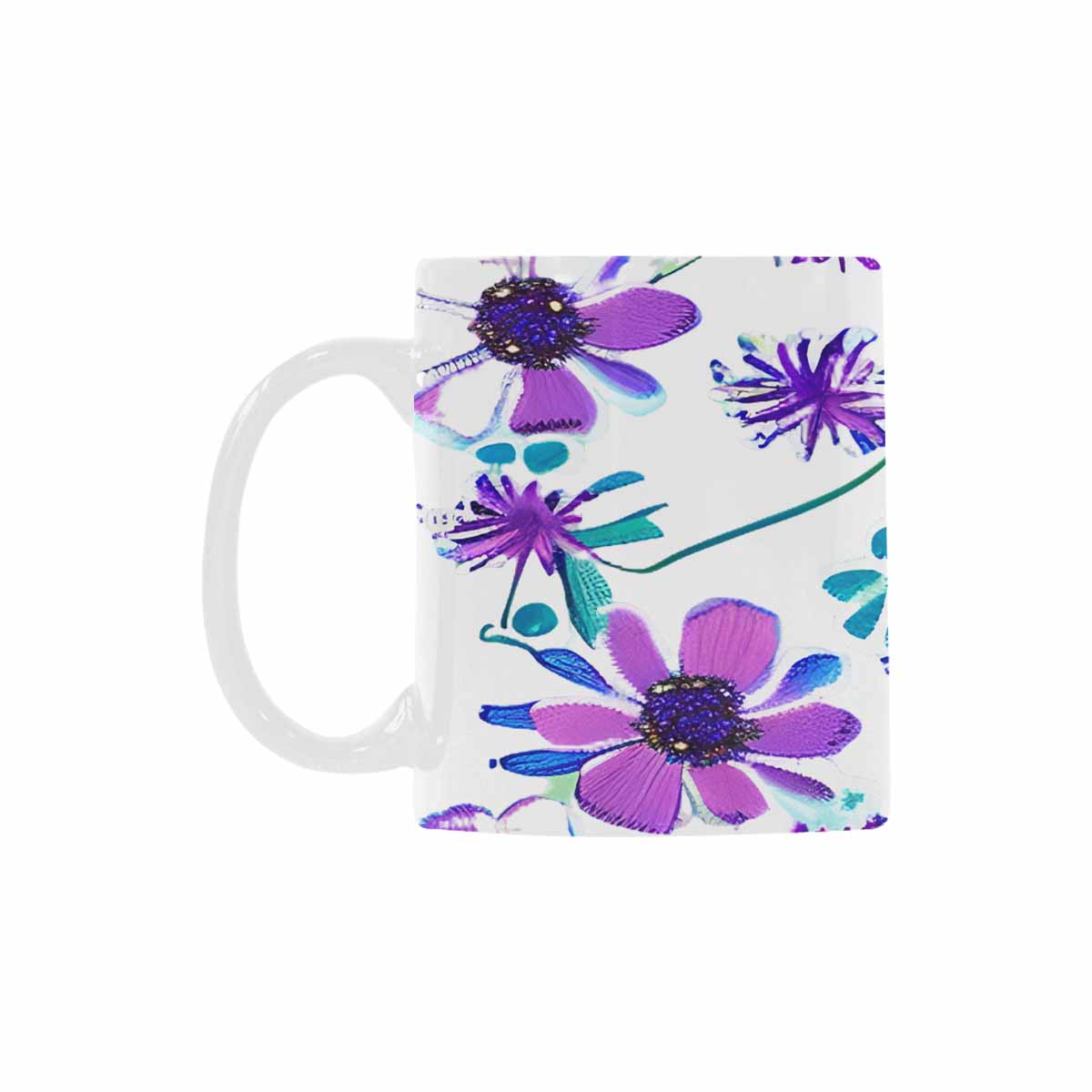 USA made Quality Mug, coffee mug, tea cup, Bright florals, Set 1A, Design 143