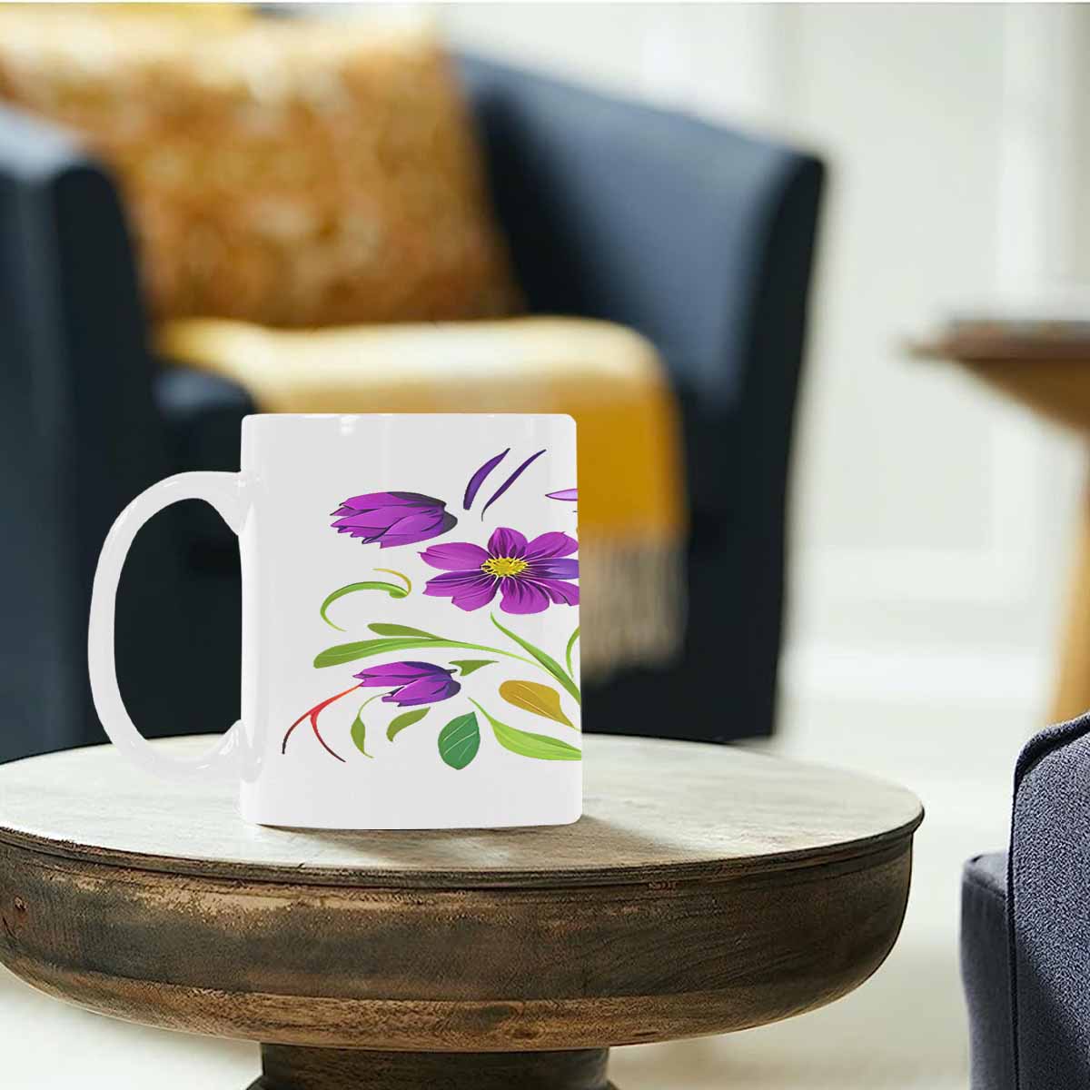 Quality Mug, coffee mug, tea cup, Bright florals, Set 2, design 75