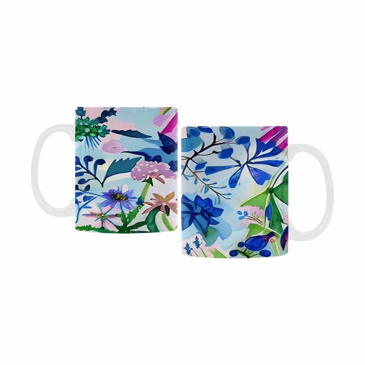 USA made Quality Mug, coffee mug, tea cup, Bright florals, Set 1, Design 27