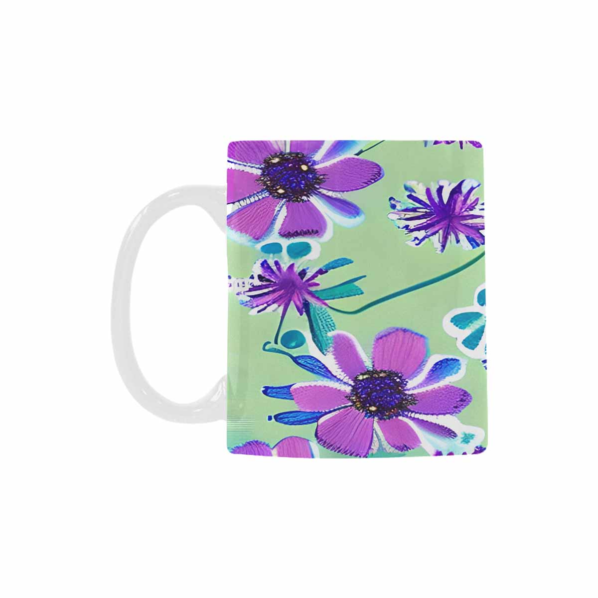 USA made Quality Mug, coffee mug, tea cup, Bright florals, Set 1, Design 143