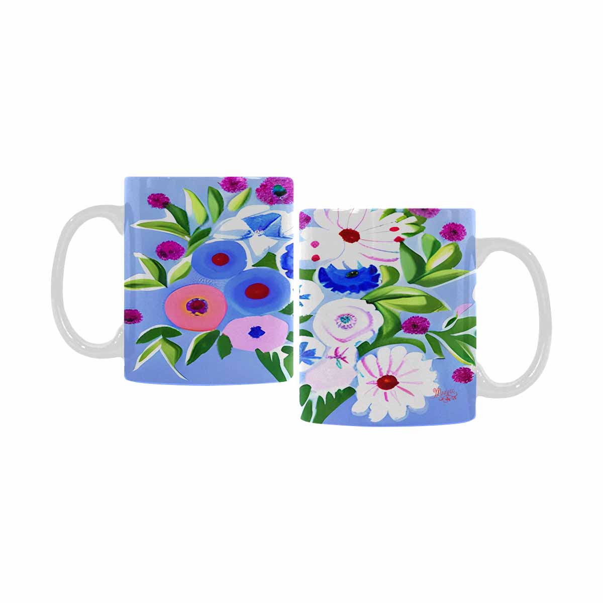 Quality Mug, coffee mug, tea cup, Bright florals, Set 1, Design 109