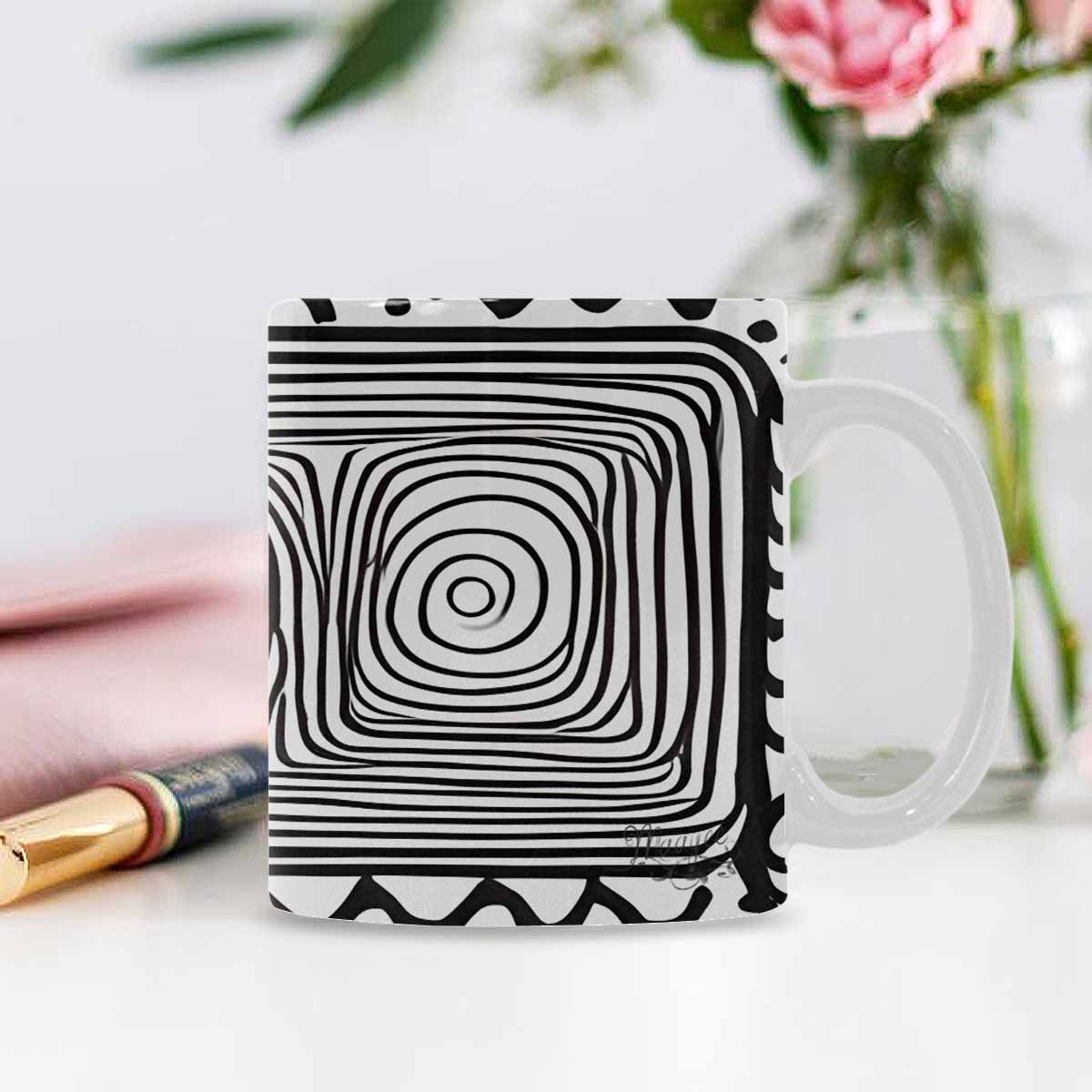 Quality Mug, coffee mug, tea cup, B & W Abstract, Set 1, design 43