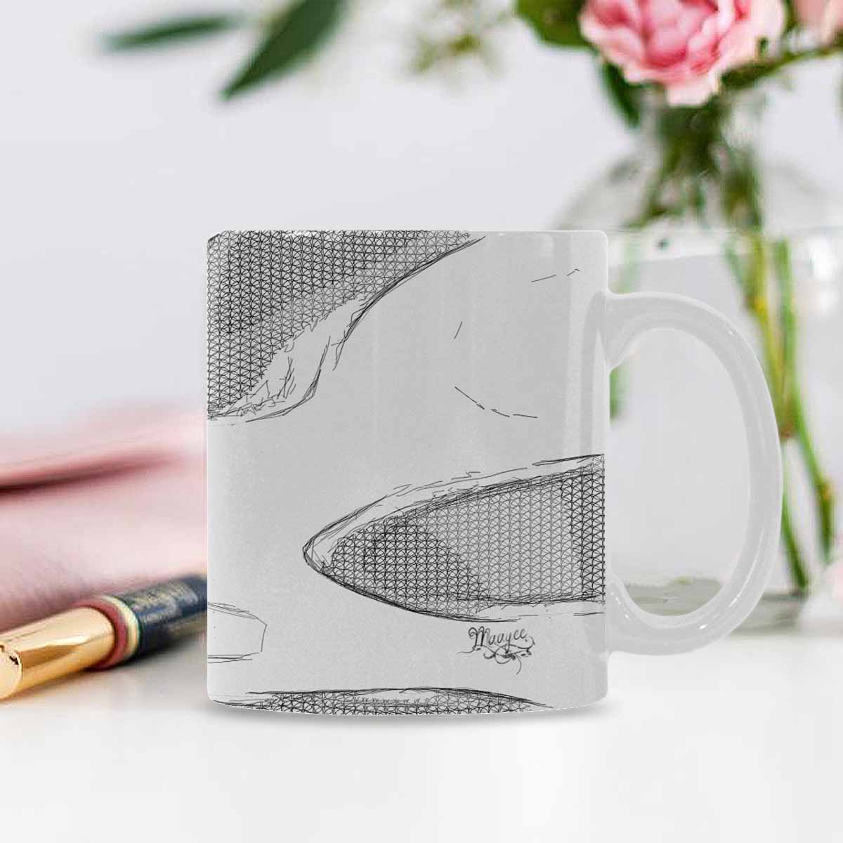 Quality Mug, coffee mug, tea cup, B & W Abstract, Set 1, design 85