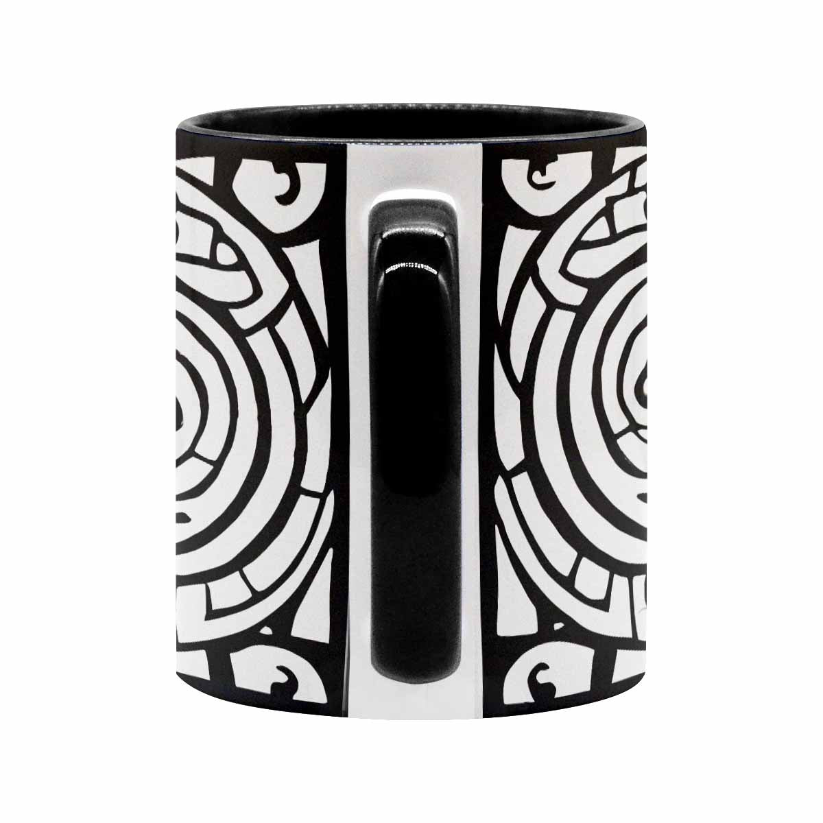 Coffee Mug, tea cup, black core, abstract, design 28