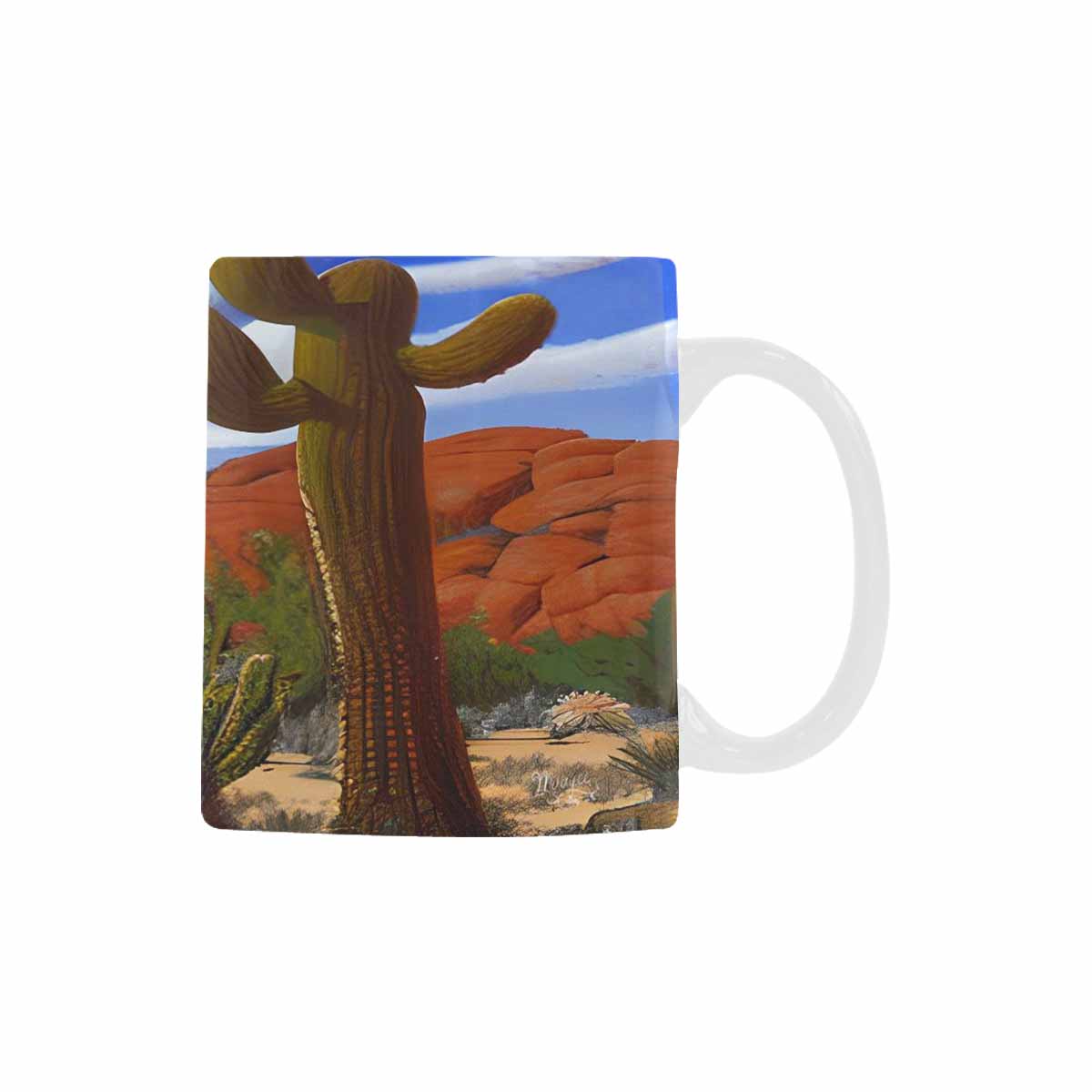 Coffee Mug, tea cup, desert scene, design 14