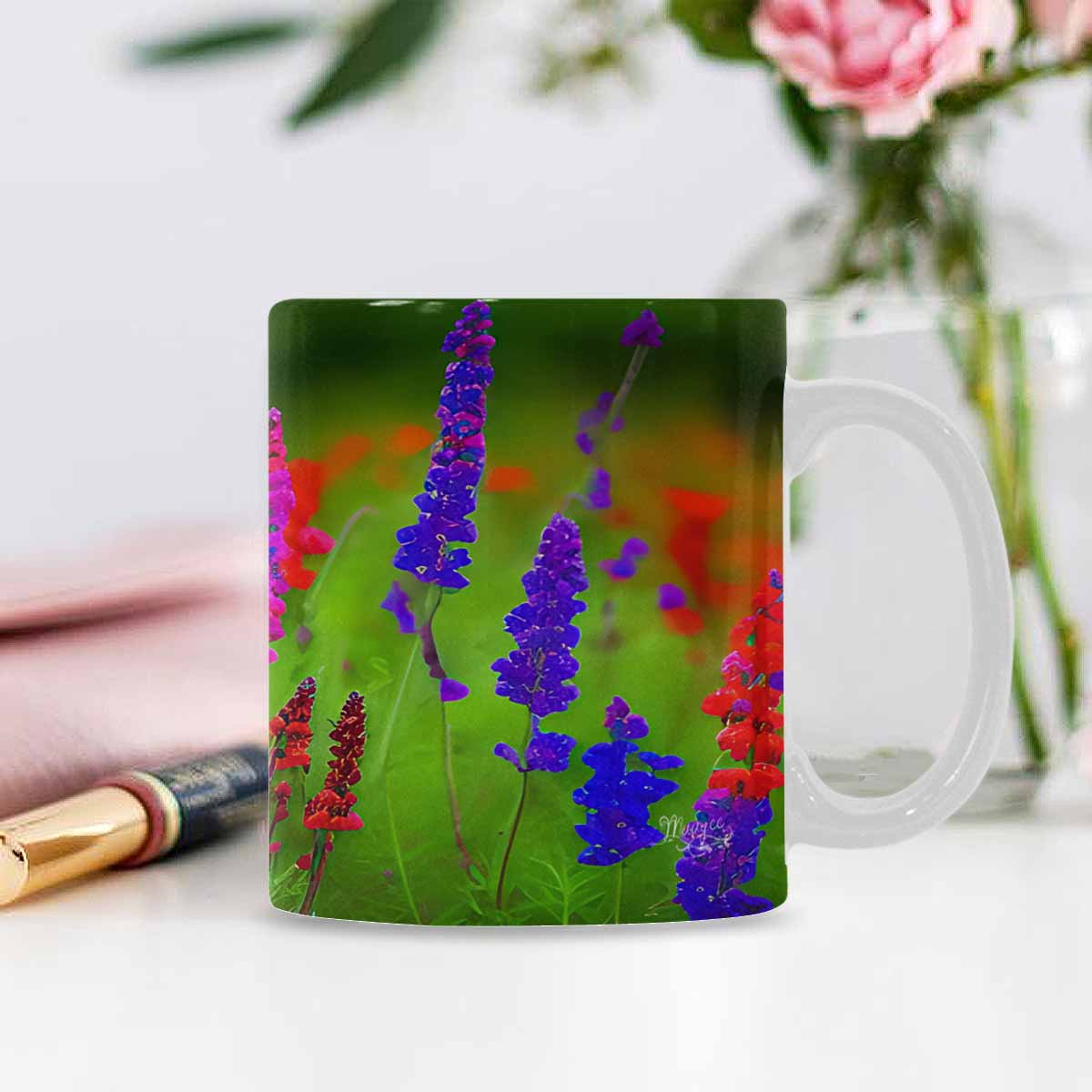 Quality Mug, coffee mug, tea cup, Bright florals, Set 1, Design 4