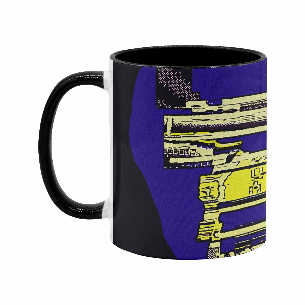Coffee Mug, tea cup, black core, abstract, design 38