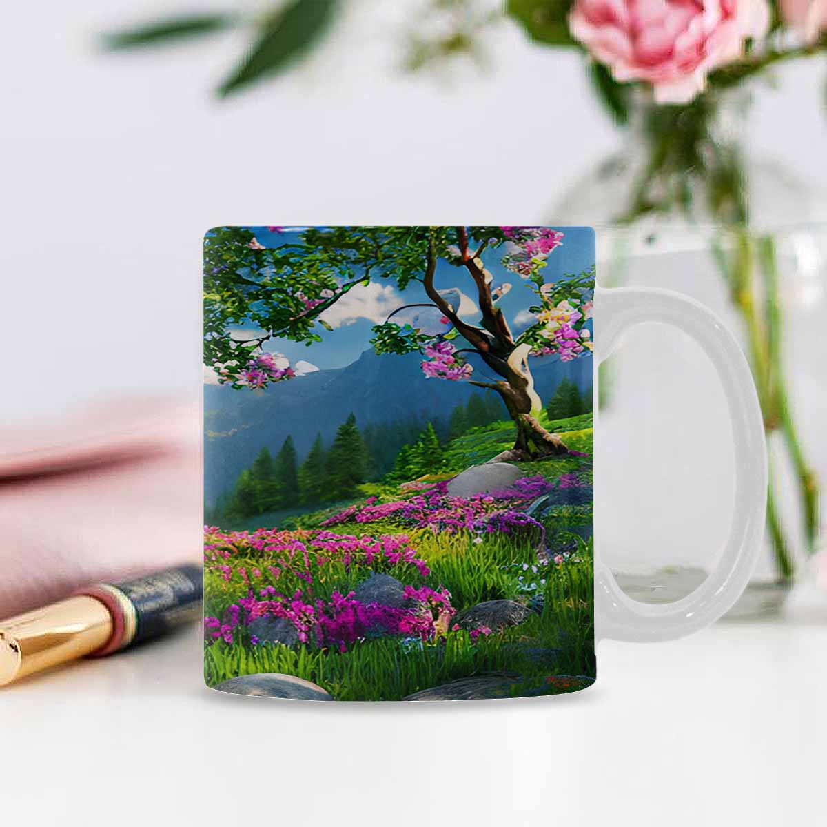 Rivers & Mountains Landscape mugs, set 1 design 9