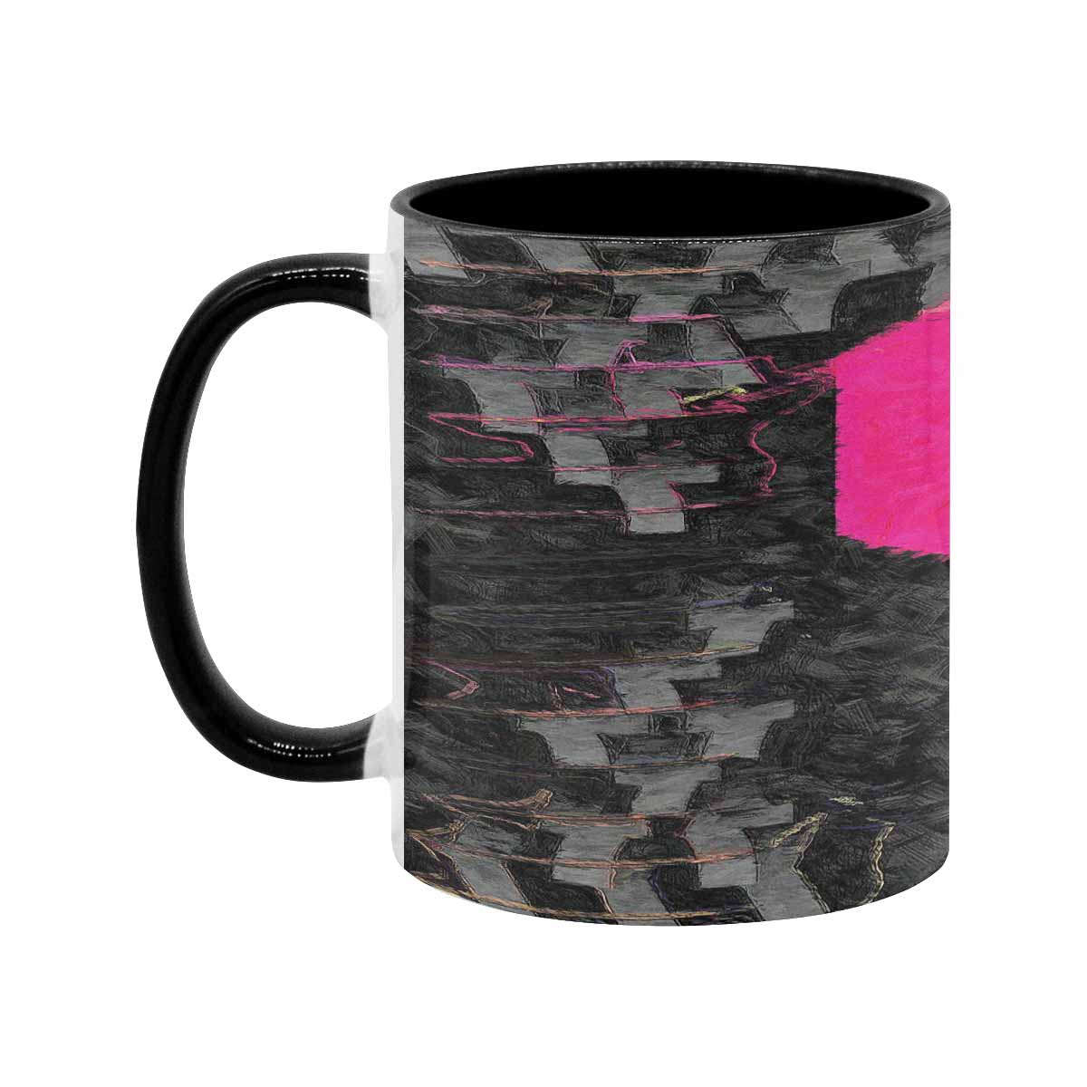 Coffee Mug, tea cup, black core, abstract, design 40