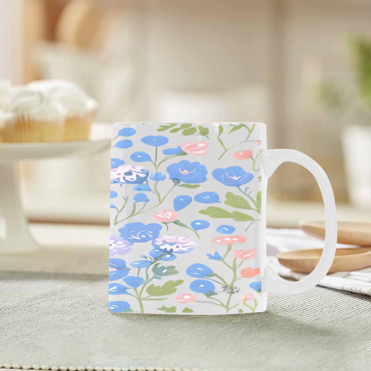 Quality Mug, coffee mug, tea cup, Bright florals, Set 2, design 8