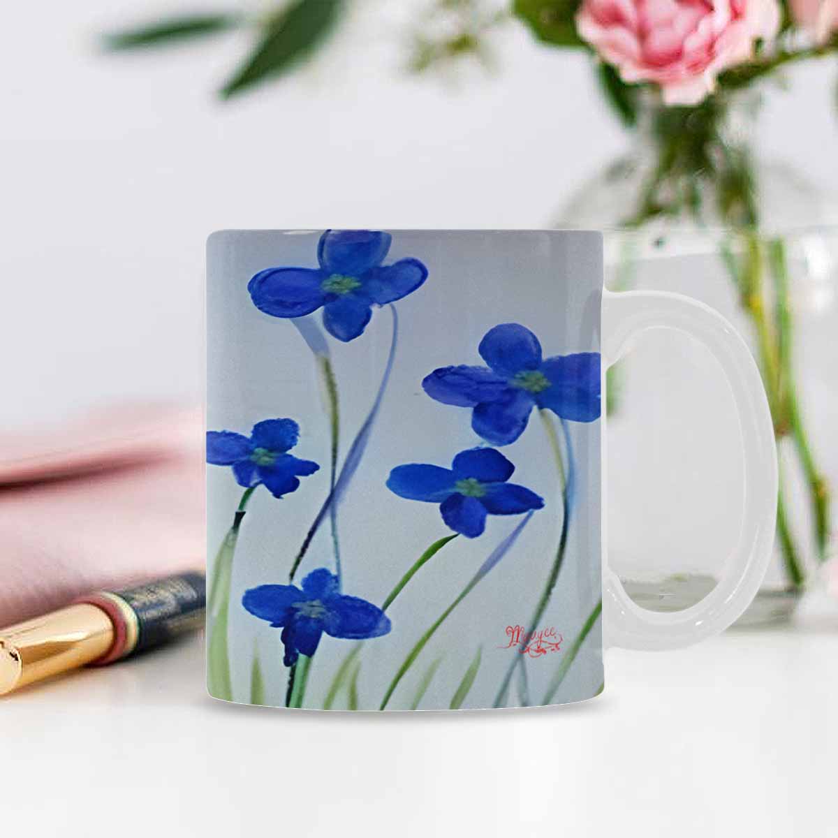 USA made Quality Mug, coffee mug, tea cup, Bright florals, Set 1, Design 75