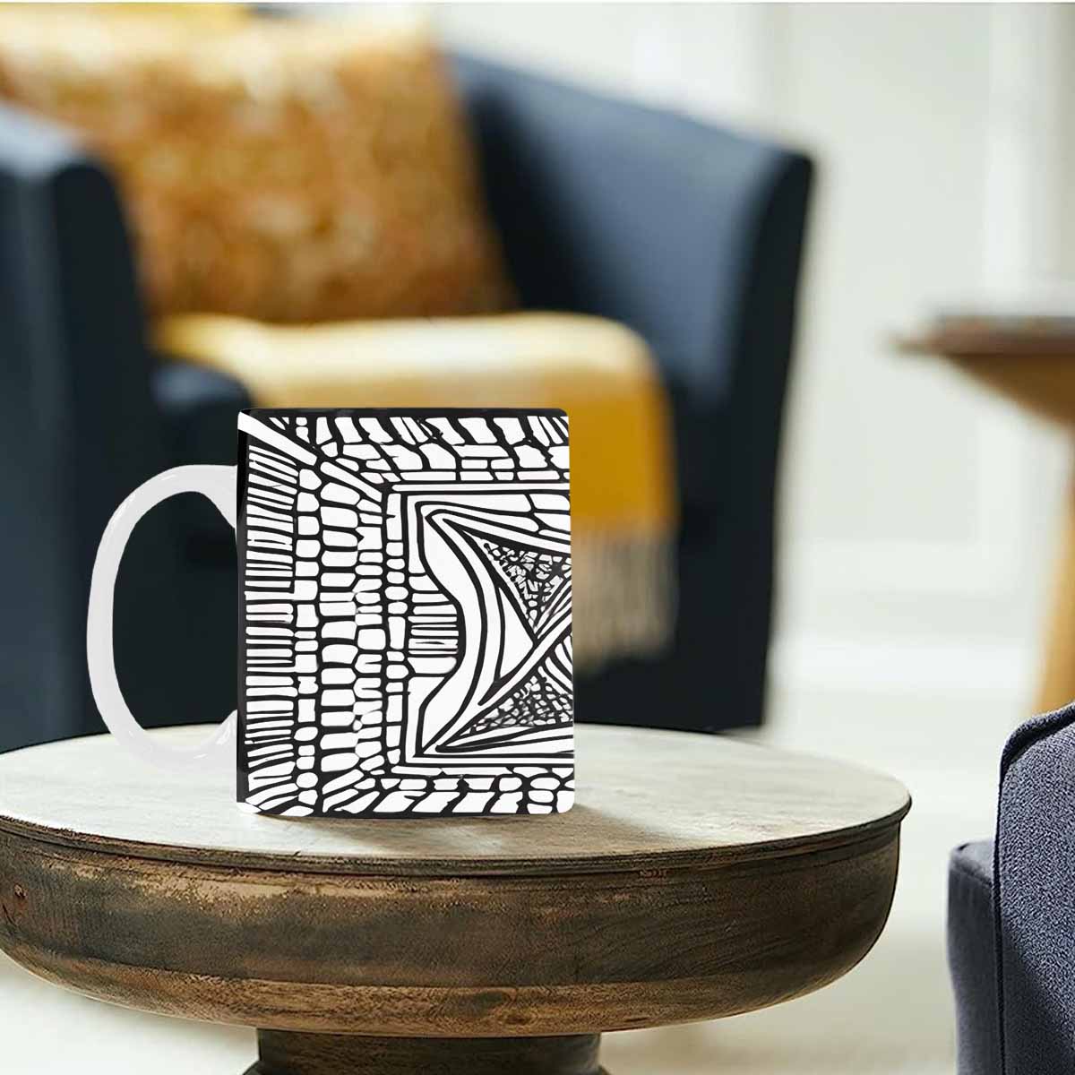 Quality Mug, coffee mug, tea cup, B & W Abstract, Set 1, design 45