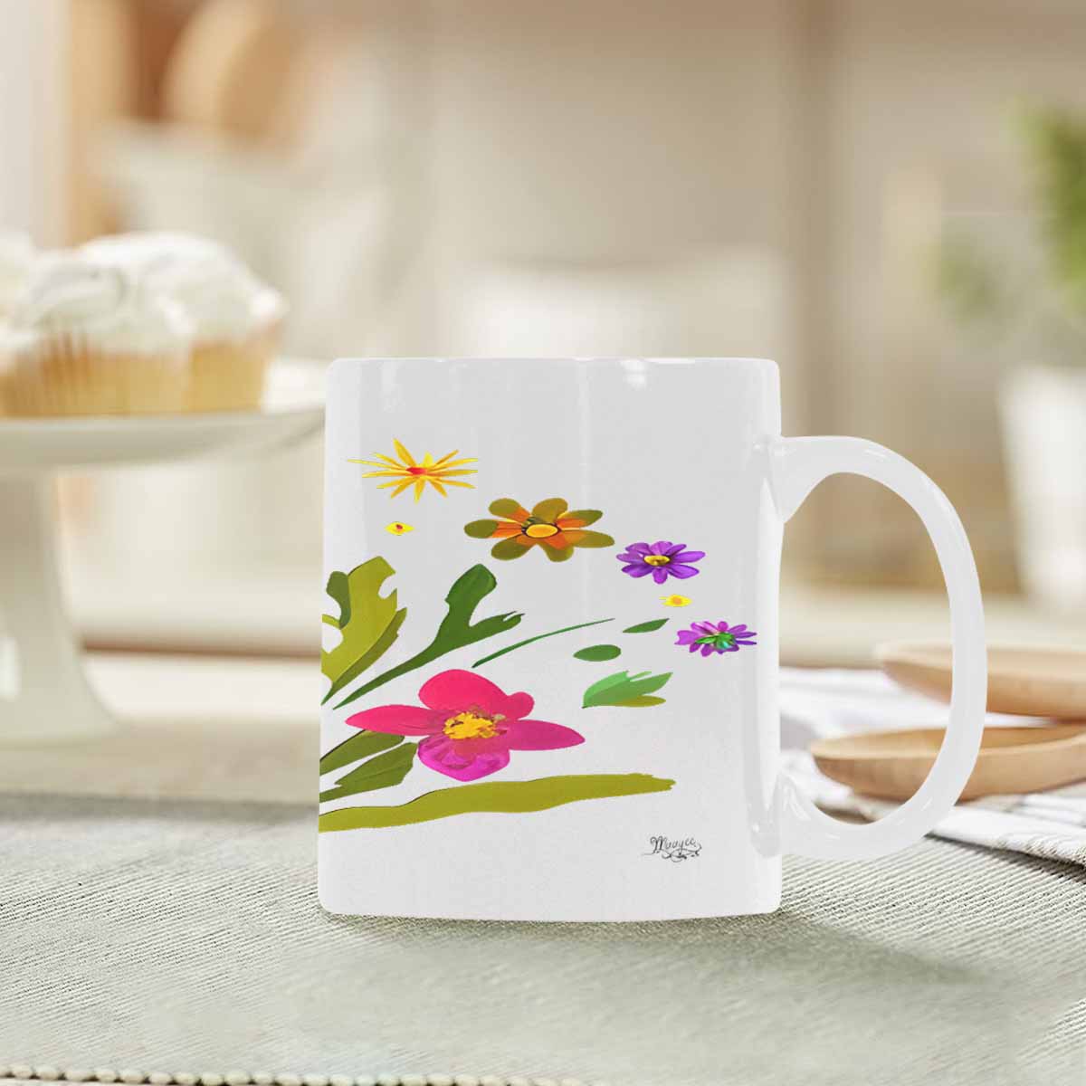 Quality Mug, coffee mug, tea cup, Bright florals, Set 2, design 74