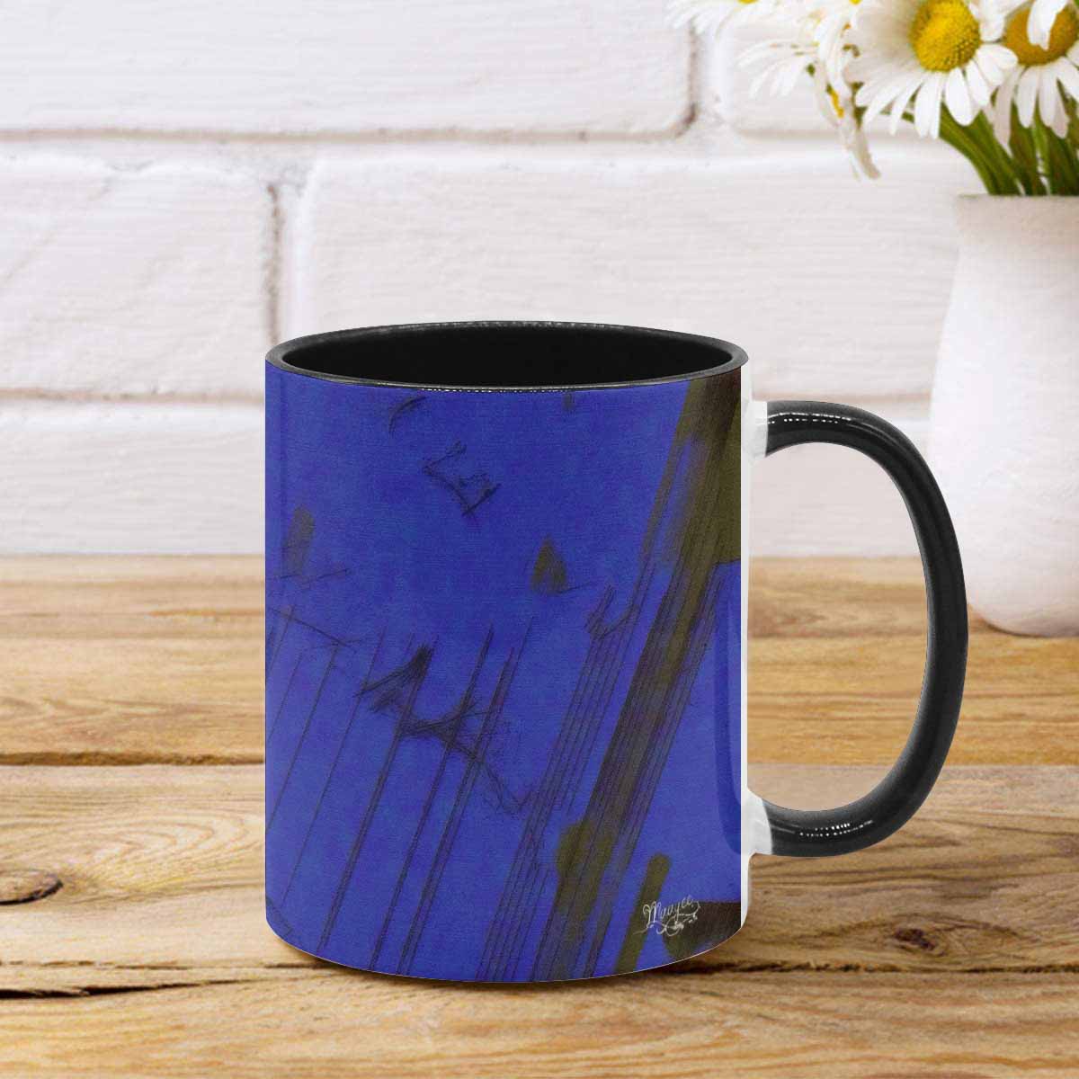 Coffee Mug, tea cup, black core, abstract, design 55