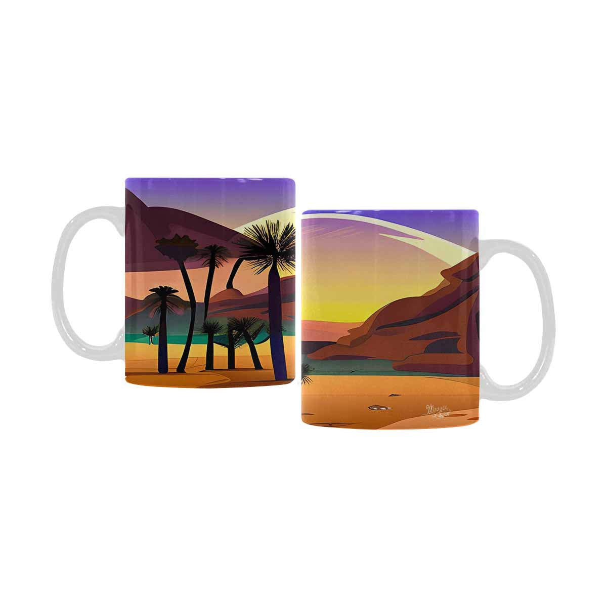 Coffee Mug, tea cup, desert scene, design 68