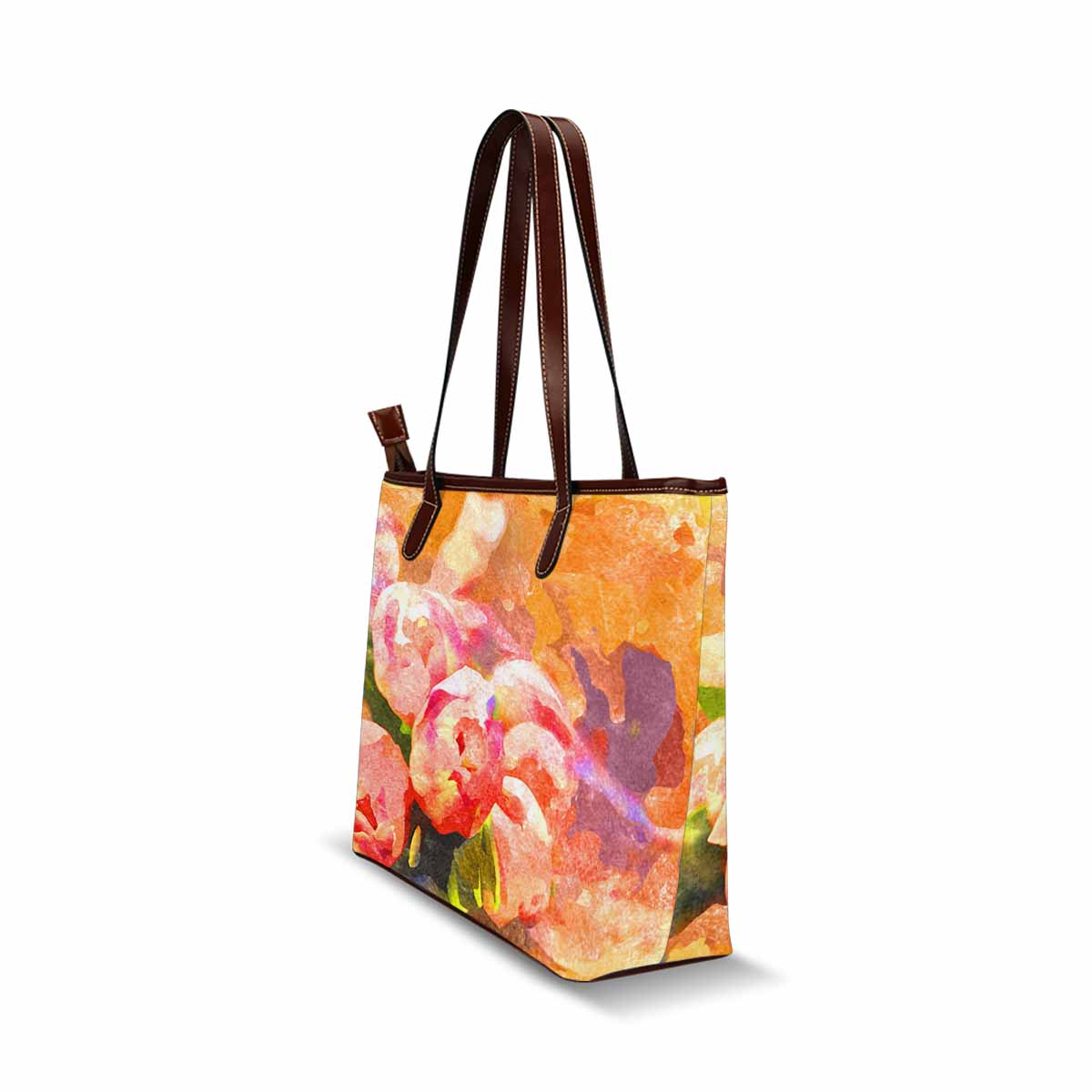 Classic Fabric handbag, watercolor floral, design 256