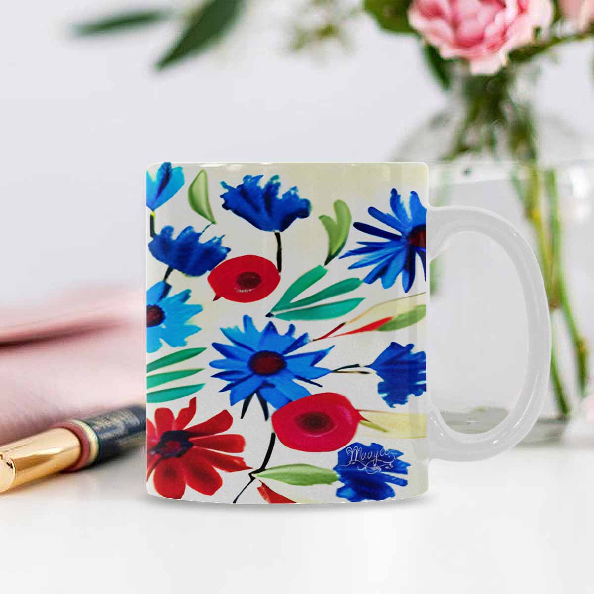 Quality Mug, coffee mug, tea cup, Bright florals, Set 1, Design 111