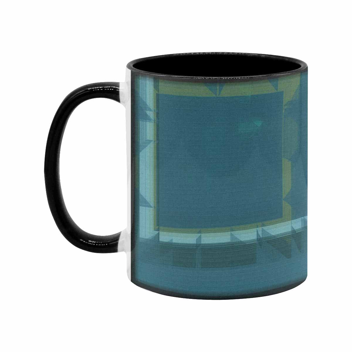 Coffee Mug, tea cup, black core, abstract, design 122