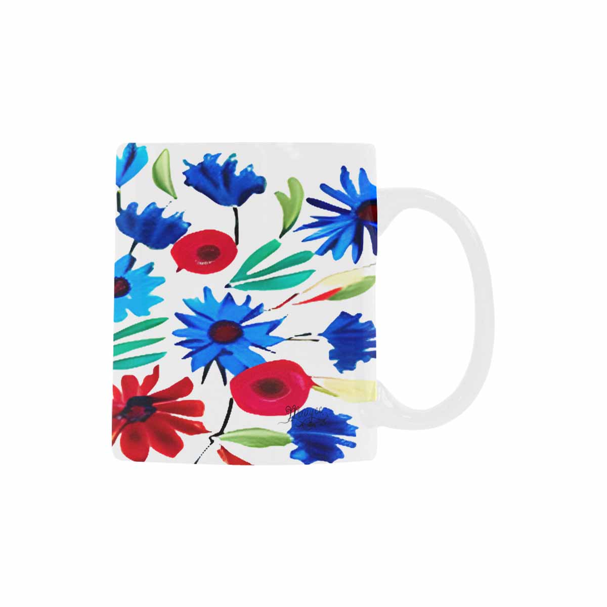 USA made Quality Mug, coffee mug, tea cup, Bright florals, Set 1A, Design 111