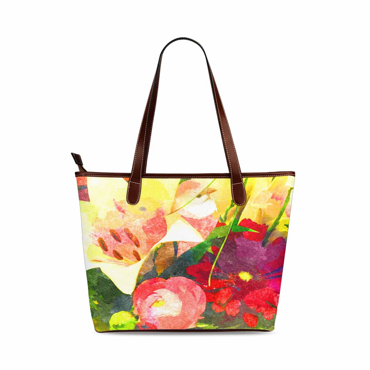 Classic Fabric handbag, watercolor floral, design 11