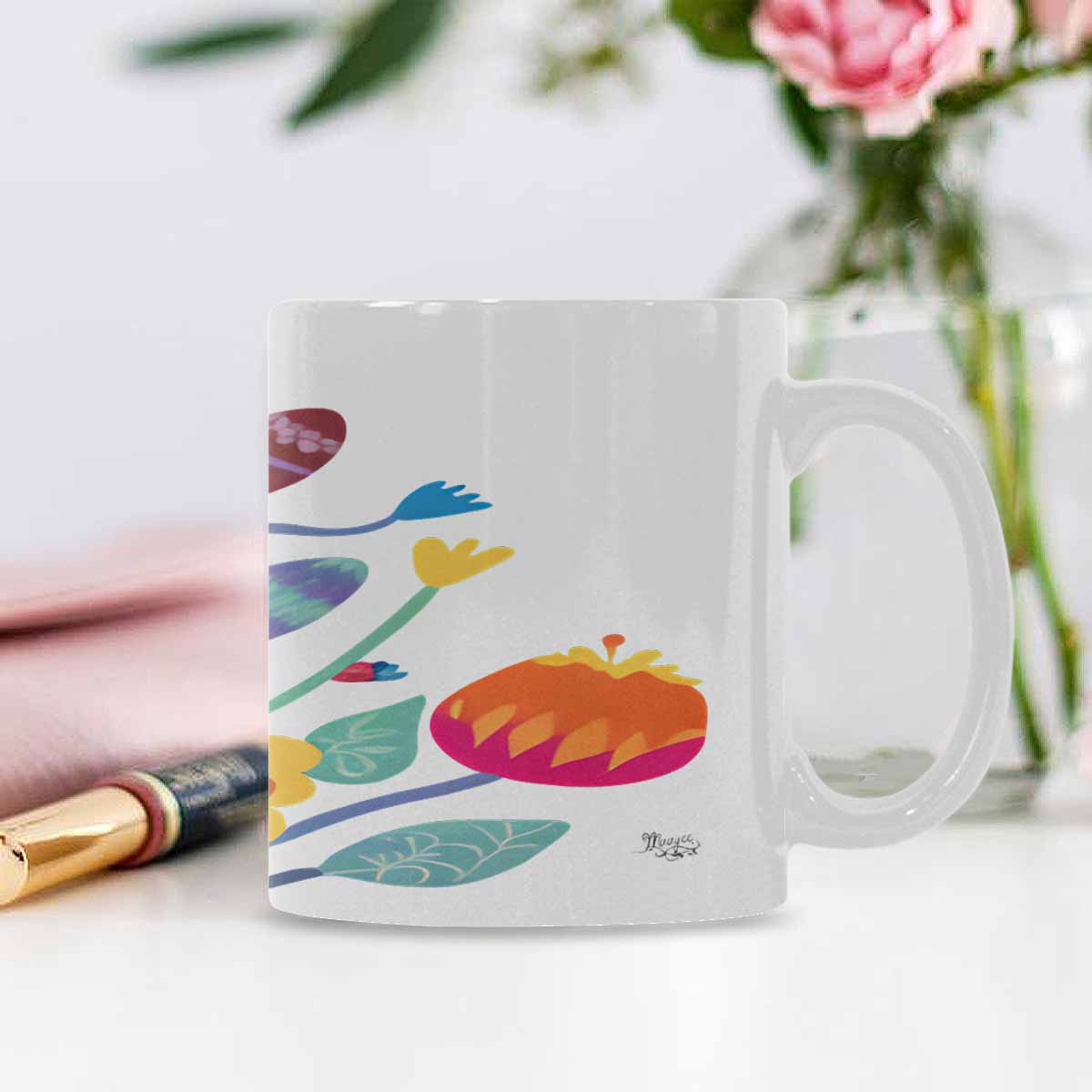 Quality Mug, coffee mug, tea cup, Bright florals, Set 2, design 55