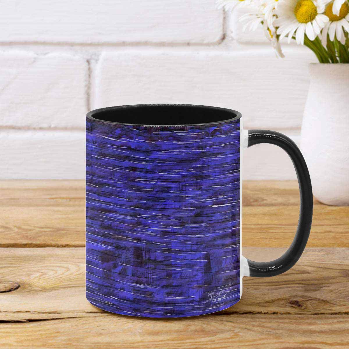 Coffee Mug, tea cup, black core, abstract, design 53