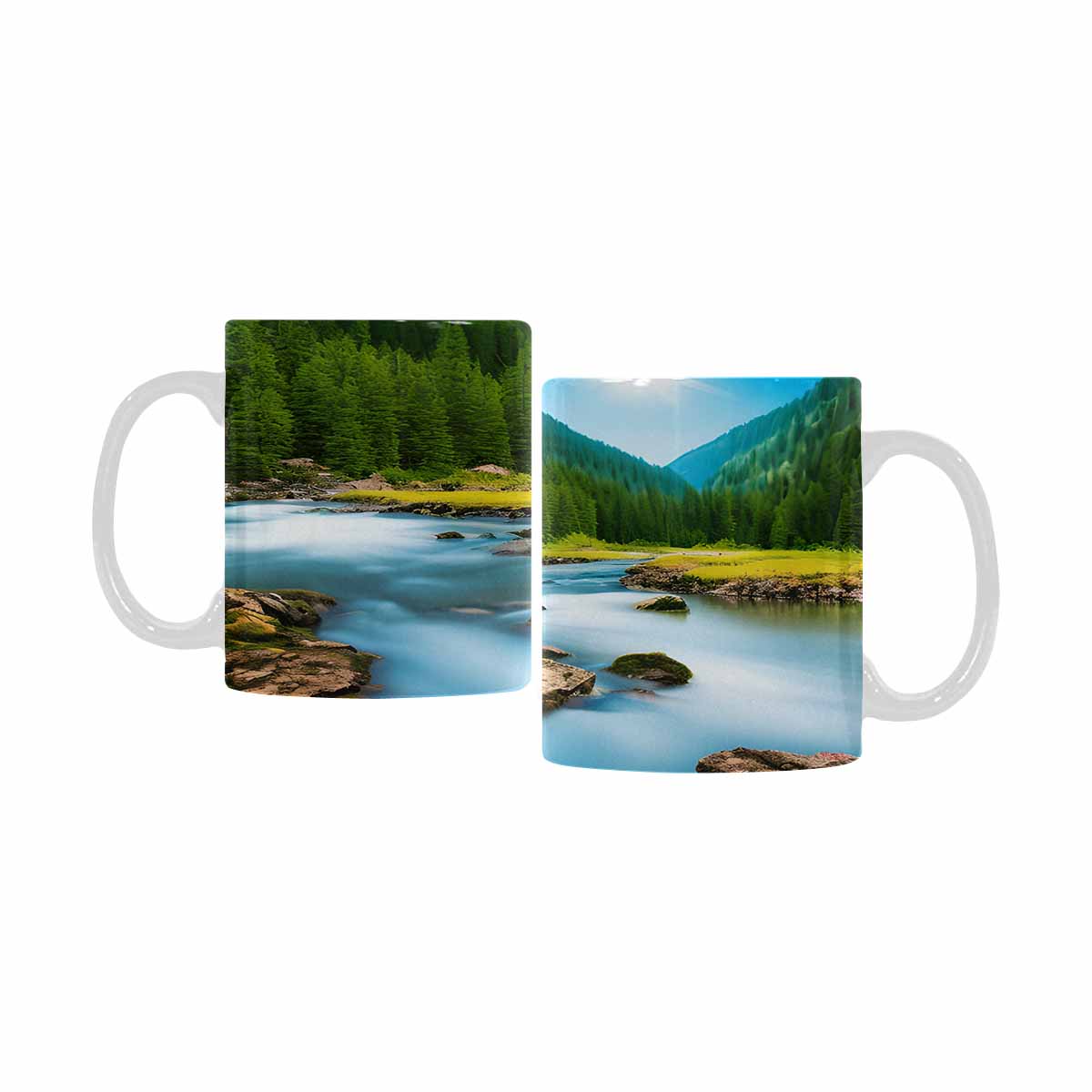 Rivers & Mountains Landscape mugs, set 1 design 21