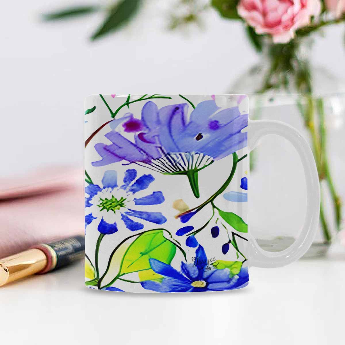 Quality Mug, coffee mug, tea cup, Bright florals, Set 1A, Design 37