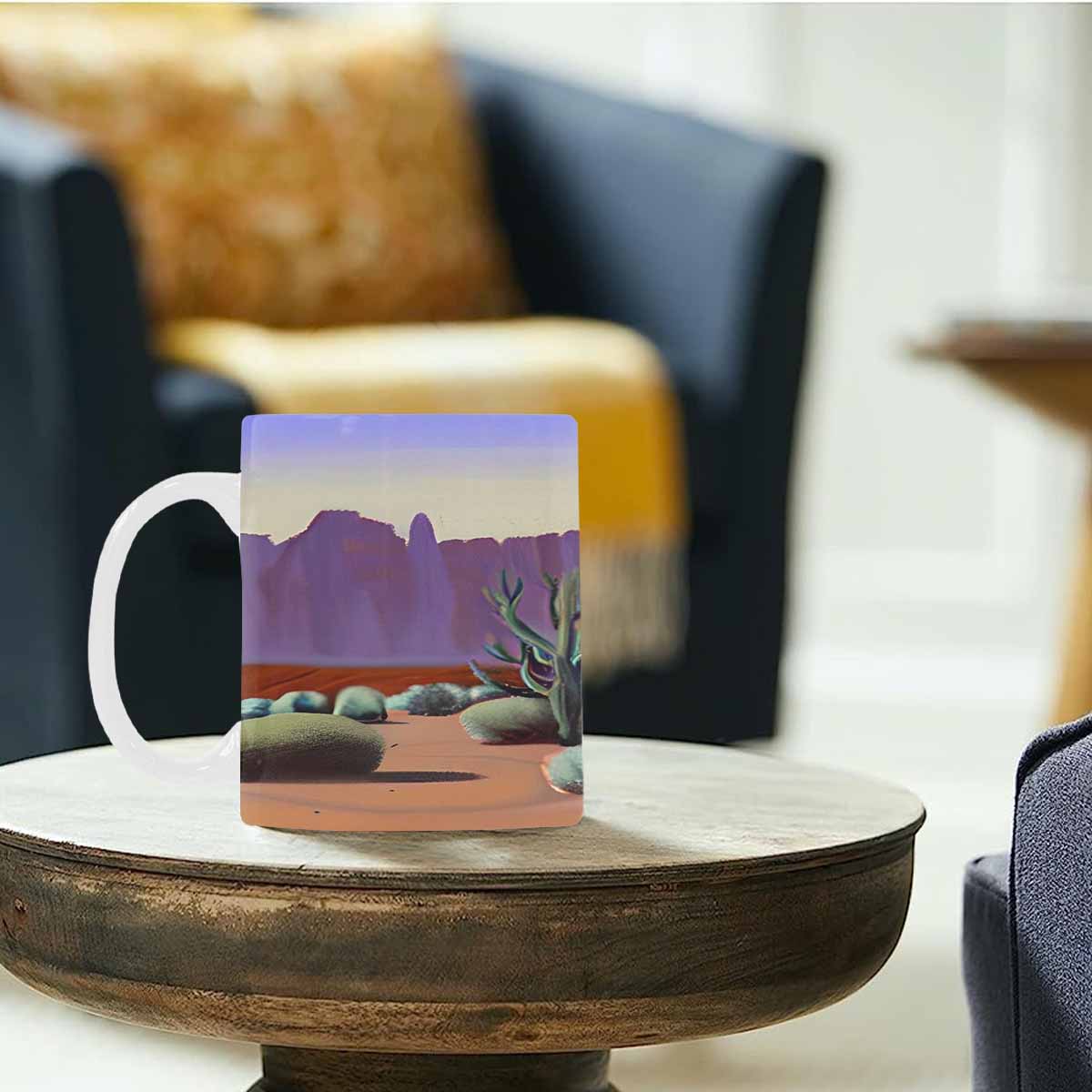 Coffee Mug, tea cup, desert scene, design 24